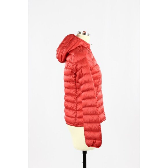Aritzia TNA Botanie Catalina Red Down Filled Hooded Slim Puffer Jacket, Size S - Picture 2 of 16